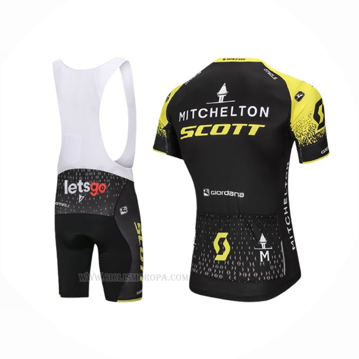 2018 Ropa Ciclismo Scott Negro Mangas Corta y Culotte Corto